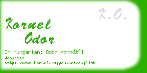 kornel odor business card